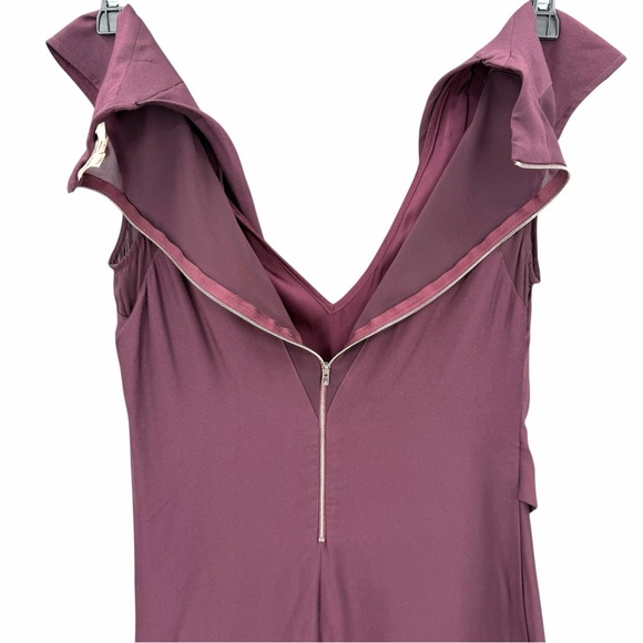 Helmut Lang Molten Drape Twist Front Dress Plum Burgundy Asymmetrical Cocktail 2 - Picture 8 of 16